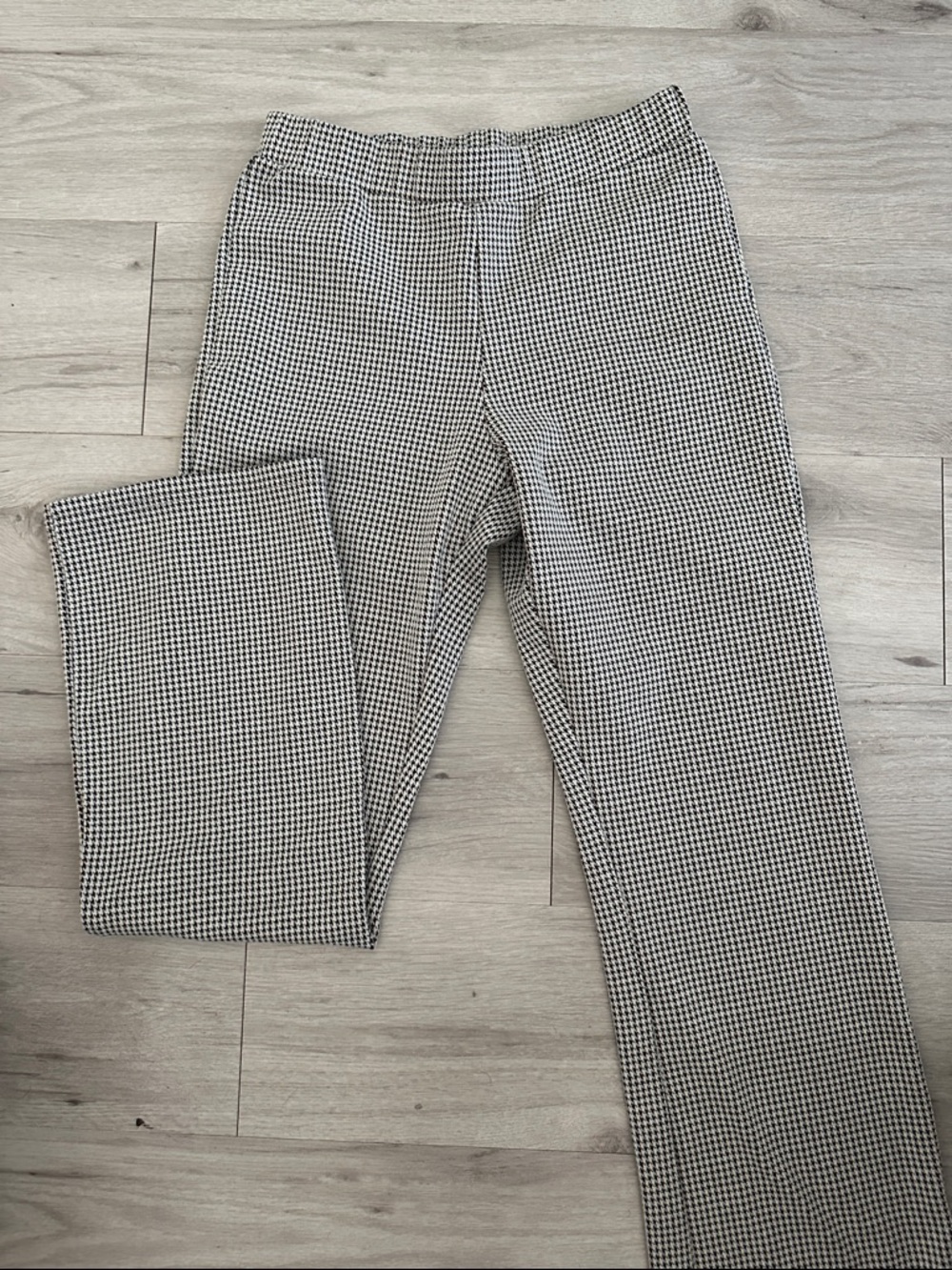 bohme Black & White Micro Houndstooth Straight Pants